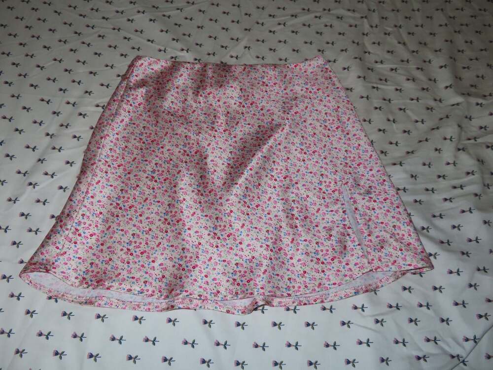 Princess Polly Edge of Paradise Satin Floral Mini Skirt with Slit